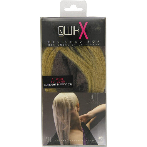 Qwik X 100 Percent Indian Remi Human Hair Tape Hair Extensions Colour 24 Sunlight Blonde 41cm