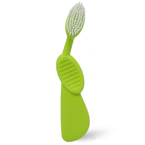 Radius Toothbrush Flex Brush BPA Free & ADA Accepted Designed to Improve Gum Health & Reduce Gum Issues - Right Hand - Lime White - Pack of