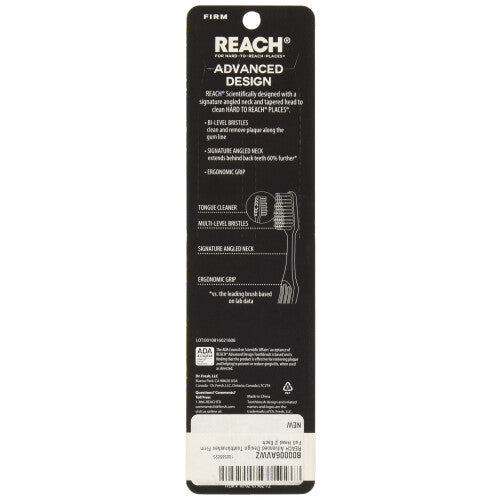 REACH Advanced Design Toothbrushes Firm Full Head Color May Vary 2 ea