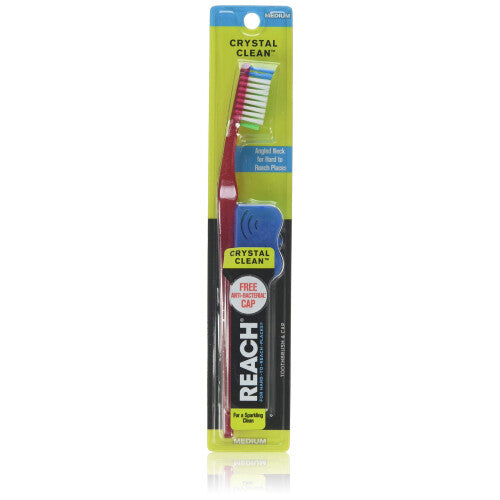 Reach Crystal Clean Medium Adult Toothbrush  1 Each  Colors May Vary