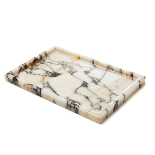 Real Luxurious Natural Marble Tray Genuine Marble Storage Tray for Home Decor Stone Tray for BathroomKitchenVanityDresser Non