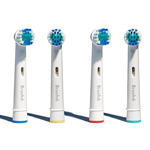 Recyclable Electric toothrbush Heads - Compatible with Oral B 4-Pack, Standard Bristles. Free Recycling