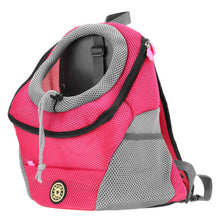 (Red, L) Pet Dog Shoulder Bag Small Dog Travel Mesh Backpack Breathable Portable Outbound Travel Pet Bag