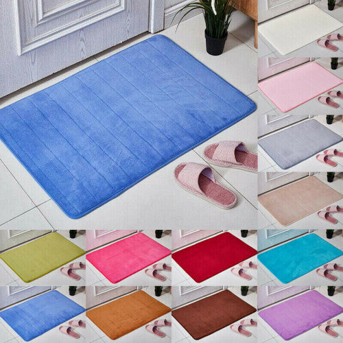 (Red) Non Slip Door Mat Bedroom Kitchen Small Rugs Mats Washable Carpet Indoor Outdoor