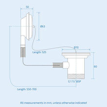 Retainer Bath Waste & Overflow With Brass Plug & Link Chain Chrome