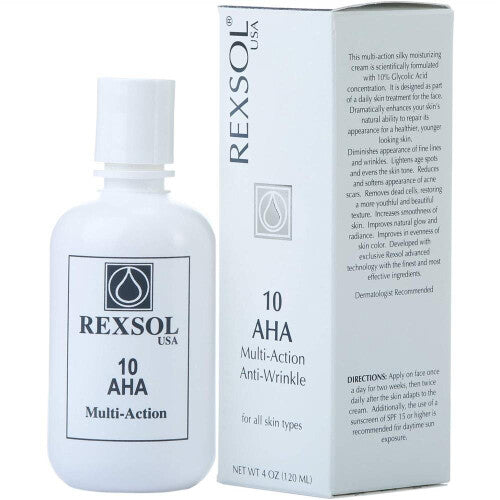 Rexsol 10 AHA Multi-Action Anti-Wrinkle Cream  Comprehensive Anti-Wrinkle Treatment with 10% AHA & Effective Wrinkle Reduction 120ml