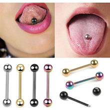 Rose Gold styles1PC Tongue Piercing Titanium Plated  1.2mm 14mm 3mm