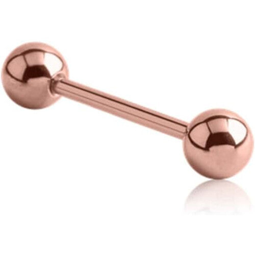 Rose Gold styles1PC Tongue Piercing Titanium Plated  1.2mm 14mm 3mm