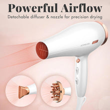 (Rose Gold With Diffuser) Hair Dryer for Curly Hair with Diffuser - 1800w Diffuser Hair Dryer with 3 Heat Settings, 2 Speeds and Cold Air - Hair Dryer for Women