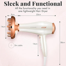 (Rose Gold With Diffuser) Hair Dryer for Curly Hair with Diffuser - 1800w Diffuser Hair Dryer with 3 Heat Settings, 2 Speeds and Cold Air - Hair Dryer for Women