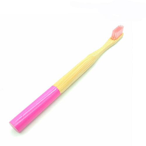 (Rose Pink - Pack of 8) Youngshion Naturable Biodegradable Charcoal Bamboo Toothbrushes Eco-Friendly Tongue Cleaner with Soft Coloured Bristles and Handle