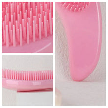 (rose) Portable Magic Handle Hair Comb Anti Static Massage Edge Brush