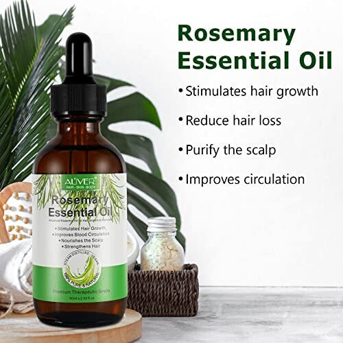 Rosemary Hair Growth Oil, Rosemary Essential Oil, Rosemary Oil for Hair Growth & Skin Care, Stimulates Hair Growth, Strengthens Hair, Nourishes Scalp,