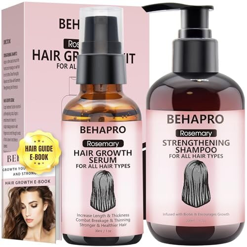 Rosemary Oil for Hair Growth,w/Hair Growth Serum,Hair Growth Shampoo,Diluted Rosemary Oil Biotin Castor Oil & Argan Oil for Hair Loss Care Treatment