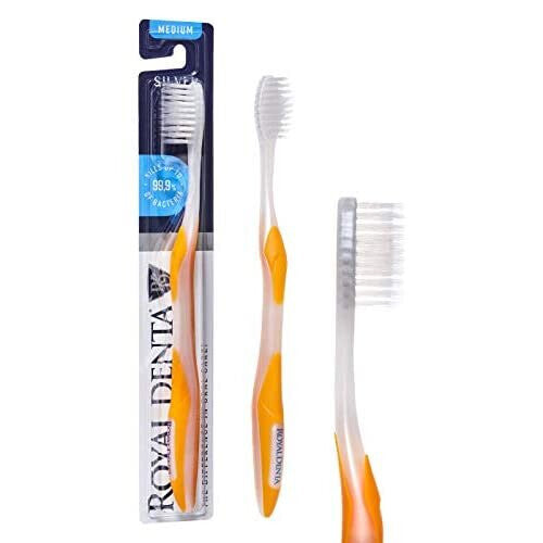 Royal Denta Silver, Manual Toothbrush Medium (Yellow)