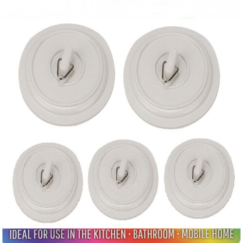 Rubber Bath Sink Plugs Basin Bathroom Kitchen x5 Drain Stopper