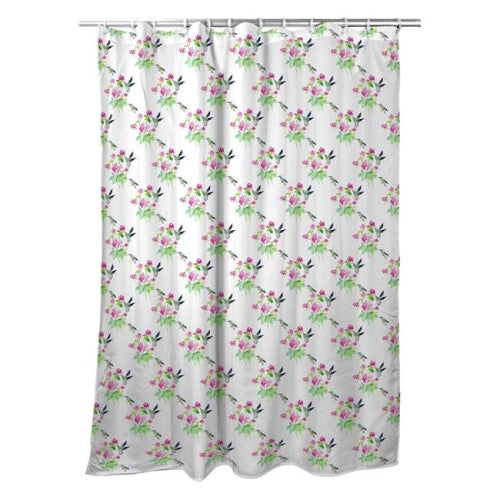 Ruby Throat Hummingbird Tiled Shower Curtain