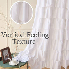 Ruffle Shower Curtain Decor Soft Polyester, White,71 inch X 71 inch