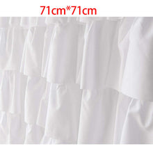 Ruffle Shower Curtain Decor Soft Polyester, White,71 inch X 71 inch