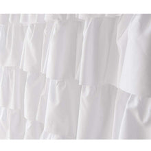 Ruffle Shower Curtain Decor Soft Polyester, White,71 inch X 71 inch