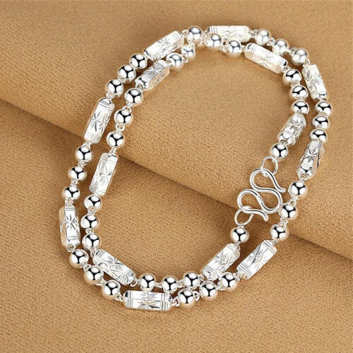 S999 Sterling Silver Men's Necklace Domineering Thick Hexagonal Personality Chain Silver Jewelry Gift