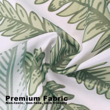 Sage Green Leaves Plant Bathroom Fabric Botanical Shower Curtain, 72 x 72 Inch