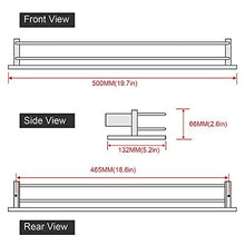 Sayayo Tempered Glass Shelf Bathroom Shelf with Rail Wall Mounted 20 inches, Stainless Steel Brushed Finished, EGC1000