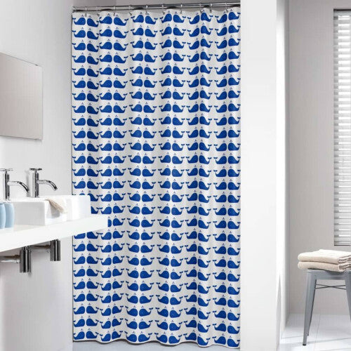 Sealskin Shower Curtain Blue and White Bathroom Decoration Privacy Protector