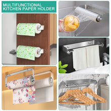 Self Adhesive Kitchen Paper Towel Holder, No Drilling Paper Towel Roll Holder Under Cabinet Wall Mounted Towel Roll Hanger Kitchen Roll Holder for