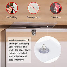 Self Adhesive Kitchen Paper Towel Holder，Kitchen Roll Holder Under Cabinet Wall Mounted ，No Drilling Cupboard Roll Holder ，Stainless Steel Paper