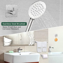 Self Adhesive Towel Rail, JiGiU 5 Pieces Bathroom Accessories Kit 16 inch/40cm Wall Mounted Towel Holder Toilet Paper Holder & 3 Towel Hook 304