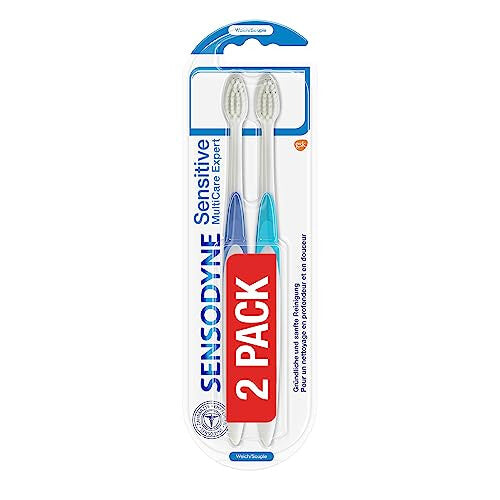 Sensitive MultiCare Expert Twin Pack Soft Toothbrush Specially Designed for People with Pain Sensitive Teeth, Pack of 2