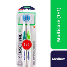 Sensodyne Multi Care Medium 1+1 Toothbrush, Silky Bristles, Small Head, Effective Cleaning, Gentle on Sensitive Areas