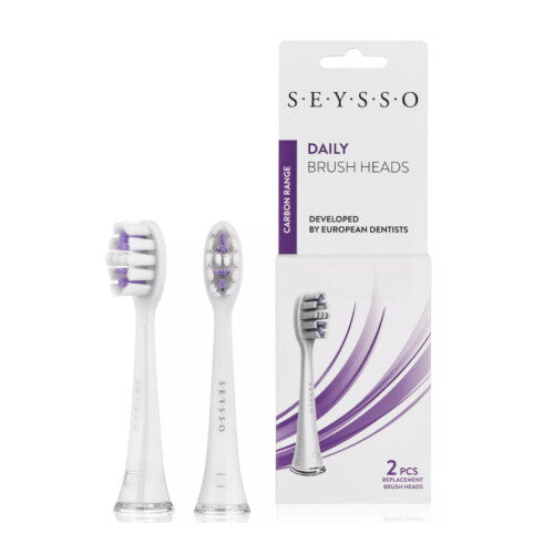 SEYSSO Carbon Range Daily Brush Heads White 2pcs