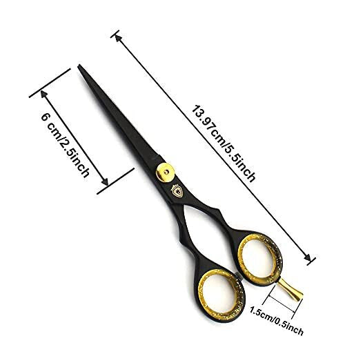 SHARPY - Hairdresser Scissors Set, Professional Black Hair Scissors and Hairdressing Thinning Scissors for Salon - Barbers or Home Use - Light an