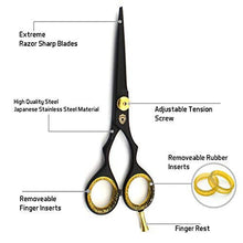 SHARPY - Hairdresser Scissors Set, Professional Black Hair Scissors and Hairdressing Thinning Scissors for Salon - Barbers or Home Use - Light an