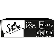 Sheba Fine Flakes Poultry Collection in Jelly 72 Pouches, Adult Wet Cat Food, Megapack (72 x 85 g)