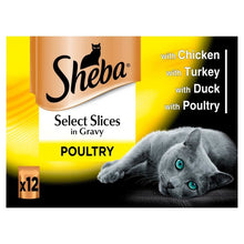 Sheba Select Slices Cat Pouches Poultry Collection In Gravy 12x85g (Pack of 4)