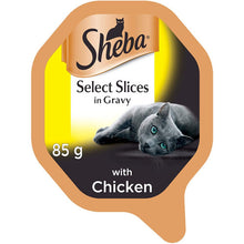 Sheba Select Slices, Wet Cat Food Trays, with Chicken in Gravy, 22 x 85 g