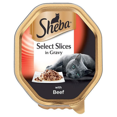 Sheba Tray Select Slices With Beef In Gravy 85g (Pack of 22)