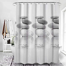 Shower Curtain Anti Mould Shower Curtain 180 x 180 Grey Pebble Waterproof Shower Curtain with 12 Shower Curtain Hooks