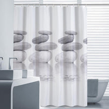 Shower Curtain Anti Mould Shower Curtain 180 x 180 Grey Pebble Waterproof Shower Curtain with 12 Shower Curtain Hooks