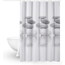 Shower Curtain Anti Mould Shower Curtain 180 x 180 Grey Pebble Waterproof Shower Curtain with 12 Shower Curtain Hooks