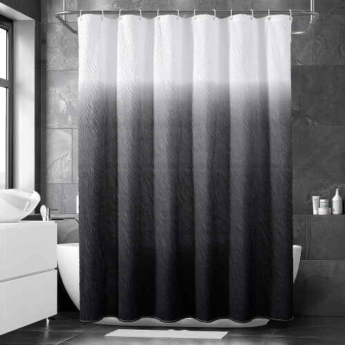 Shower Curtain, Black and White Shower Curtain, Shower Curtains for Bathroom, Waterproof Shower Curtains with 12 Hooks 72 x 72 Inches