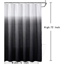 Shower Curtain, Black and White Shower Curtain, Shower Curtains for Bathroom, Waterproof Shower Curtains with 12 Hooks 72 x 72 Inches