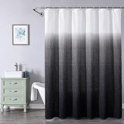 Shower Curtain, Black and White Shower Curtain, Shower Curtains for Bathroom, Waterproof Shower Curtains with 12 Hooks 72 x 72 Inches