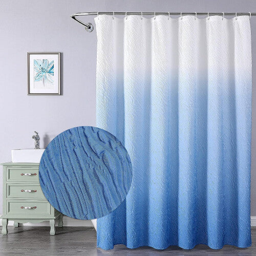 Shower Curtain, Blue Shower Curtain, Shower Curtains for Bathroom, Waterproof Shower Curtains with 12 Hooks 72 x 72 Inches