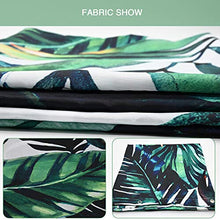 Shower Curtain Fabric, Printed Waterproof Shower Curtain 180 * 180cm, Dark Green Painted Plantain Bamboo Leaf Waterproof and Mildewproof White