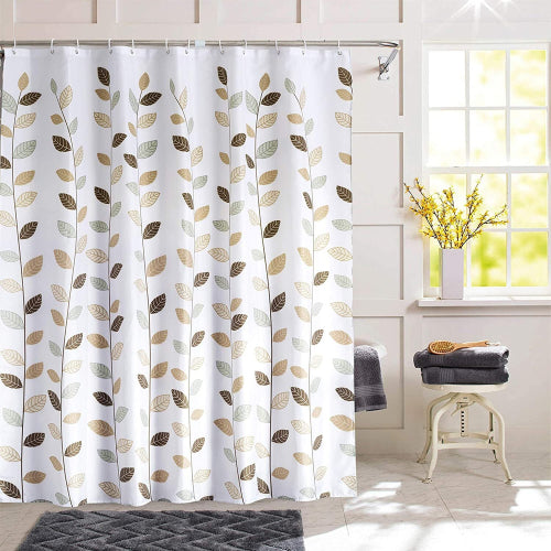 Shower Curtain for Bathroom with 12 Hooks, Polyester Fabric Machine Washable Waterproof Shower Curtains-180X180cm