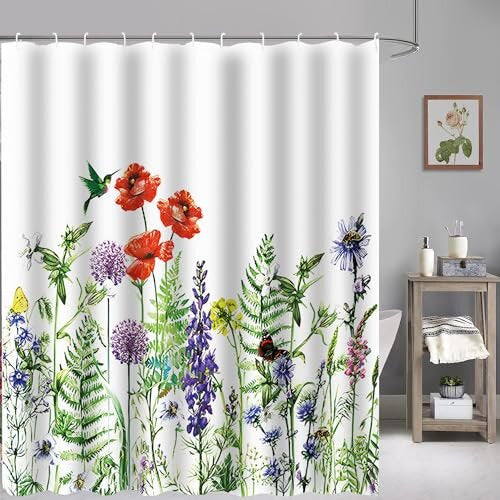 Shower Curtain for Bathroom,Waterproof Anti Mould Bath Curtain Sea Turtle with Weighted Hem,12 Hooks Washable Polyester Shower Curtains for Wet Room